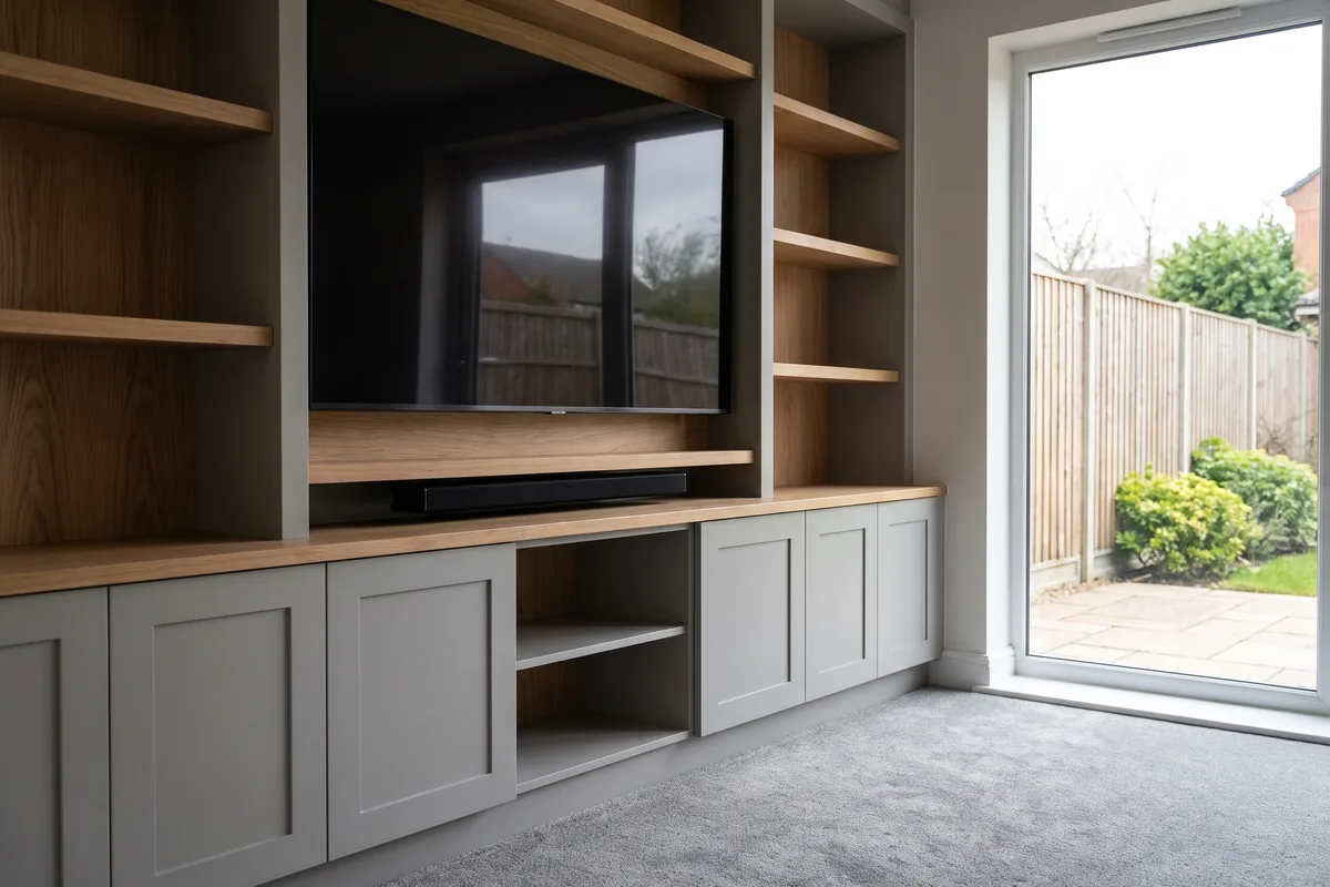 Media Wall & TV Unit Fitting, finished